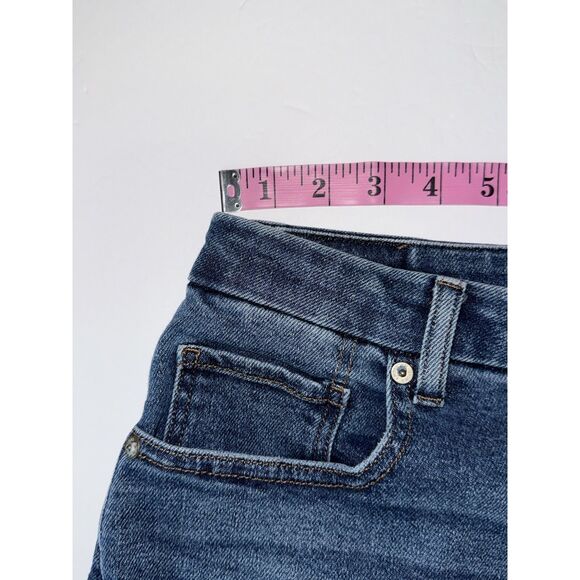 American Eagle Curvy Mom Jean Stretch Blue Denim Distressed High Rise Women 12R - Picture 7 of 13